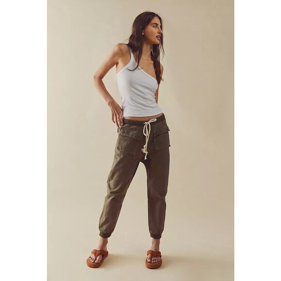 Free People Denim - New Free People x OneTeaspoon Cargo Cadet Jogger Pants $158 SIZE 26 Green Khaki